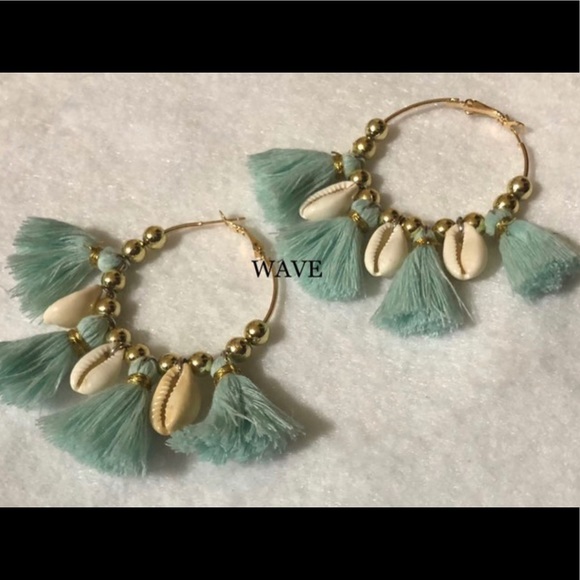 WAVE-Macrame earrings.Handmade available in colors - Picture 1 of 15